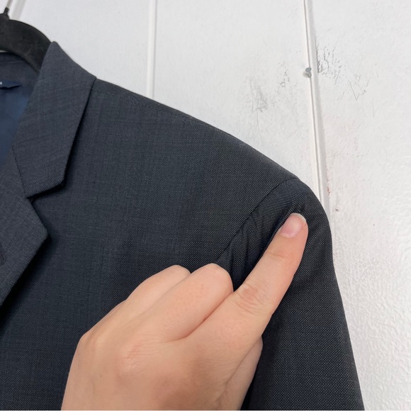 Ralph Lauren 2-Piece Dark Gray/Blue 100% Wool 2 Button 40R 36x32 Flaws - Picture 11 of 12